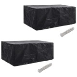 Cumpara ieftin Huse mobilier gradina, 2 buc, 8 persoane, 229x113 cm poliratan