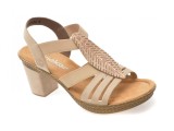 Sandale RIEKER bej, 66526, din piele ecologica