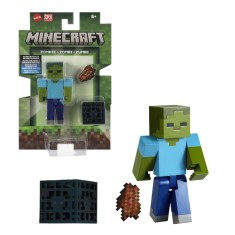 MINECRAFT CRAFT A BLOCK FIGURINA ZOMBI 8CM