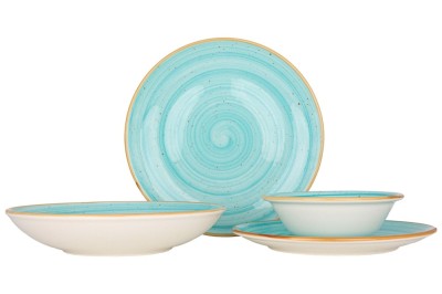 Bonna Set de vesela - Aqua - 24 bucăți - 6 persoane - Porţelan foto