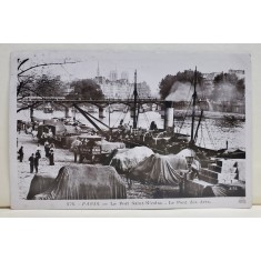 PARIS , LE PORT SAINT - NICOLAS , LE PONT DES ARTS , FOTOGRAFIE TIP CARTE POSTALA , INCEPUTUL SECOLULUI XX