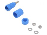 Soclu banană 4mm 20A albastru cu izolaţie