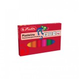 Plastilina, set 8 culori fluorescente, in cutie de carton, Herlitz