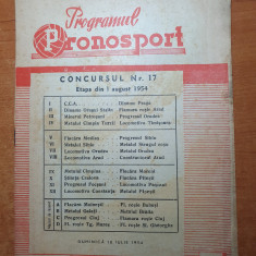 revista programul pronosport 18 iulie 1954