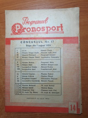 revista programul pronosport 18 iulie 1954 foto