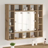 Cumpara ieftin Dulap cu oglindă cu raft stejar artizanal 91 x 15 x 76.5 cm