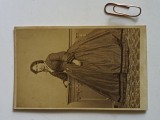 fotografie de epoca ,Distinsa doamna .Vechimea peste 150 ani.Dimensiuni foto 11 cm x 6 cm