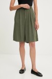 Answear Lab pantaloni scurti din in culoarea verde, neted, high waist