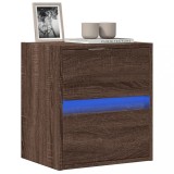 VidaXL Comodă TV de perete cu lumini LED, stejar maro, 41x31x45 cm
