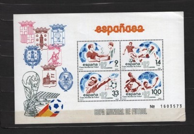 SPANIA 1982 - FOTBAL. COLITA NESTAMPILATA, COLT DREAPTA JOS INDOIT, SA14 foto