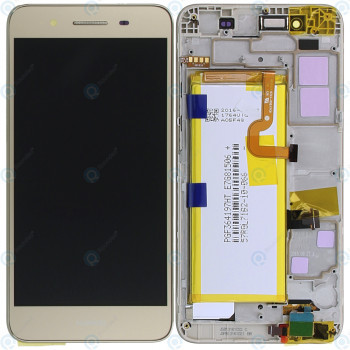 Huawei GR3 (TAG-L21) Capac frontal al modulului de afișare + LCD + digitizer + baterie aurie 02350PLD foto