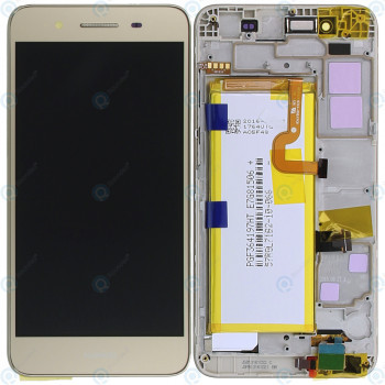 Huawei GR3 (TAG-L21) Capac frontal al modulului de afișare + LCD + digitizer + baterie aurie 02350PLD