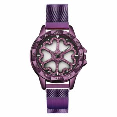 Ceas de dama Sanda, cadran in forma de inimioare rotative 360 grade bratara milaneza inchidere magnetica Mov