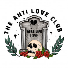 Sticker decorativ Anti Love Club, Multicolor, 66 cm, 3849ST