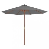 Gossi umbrela de soare de exterior, stalp din lemn, 300 cm, antracit