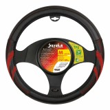 Husa volan imitatie piele Suzuka - M - &Oslash; 37/39cm - Negru/Rosu Garage AutoRide