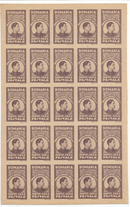 Romania, LP V.6c/1947, Fundatia Carol, h. gri, nedant., coala, MNH