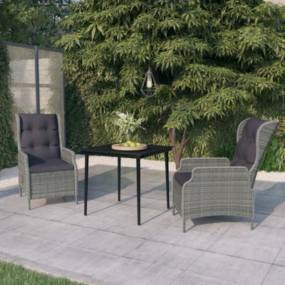 vidaXL Set mobilier pentru grădină, 3 piese, gri deschis 3099661 foto