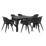 Set mobilier de gradina Curver Dina 6+1 pentru 6 persoane, grafit