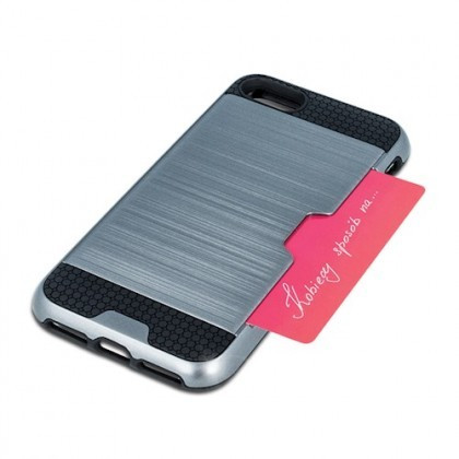 Husa Capac DEFENDER CARD Apple iPhone XR Silver