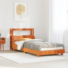 vidaXL Cadru pat fără saltea, maro ceruit, 75x190 cm, lemn masiv pin 3306446