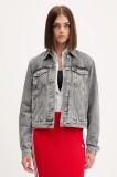 Tommy Jeans geacă jeans culoarea gri, de tranzitie, DW0DW21555