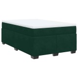 Cumpara ieftin Pat box spring cu saltea, verde inchis, 120x200 cm, catifea