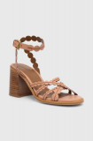 See by Chlo&eacute; sandale de piele Kaddy culoarea bej, SB42032A