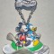 C672-I-Medalia Walt Disney metal argintiu colorat 1978. Probabil bronz argintat.
