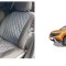 Huse textil - piele romburi Dacia Duster II 2018-2022 Negru+Albastru &reg; ALM