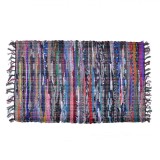 Covor Bumbac Tesut, Franjuri, Multicolor, 80x50cm, Oem