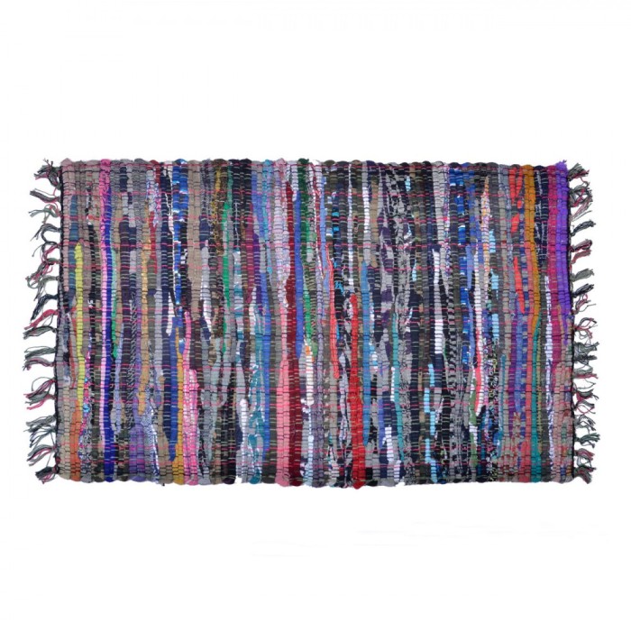 Covor Bumbac Tesut, Franjuri, Multicolor, 80x50cm