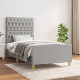 VidaXL Cadru de pat fără saltea, gri deschis, 100x200 cm, textil
