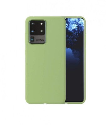 Huse silicon antisoc cu microfibra in interior Samsung Galaxy S20 Ultra , Verde foto