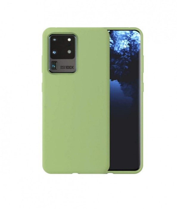 Huse silicon antisoc cu microfibra in interior Samsung Galaxy S20 Ultra , Verde