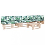 vidaXL Set mobilier paleți cu perne, 4 piese, lemn de pin tratat 3066756