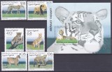 DB1 Fauna Feline Lei Tigri 1997 Sahara 6 v. + SS MNH, Nestampilat