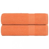 VidaXL Prosoape de baie 2 buc Portocaliu 360 g/m&sup2; 100% bumbac