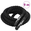 vidaXL Fr&acirc;nghie Luptă/Antrenament Fitness, 9m, 38mm, 6.8kg, Poliester Negru, pentru Forță și Anduranță