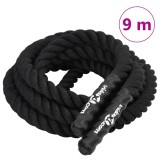 vidaXL Fr&acirc;nghie de lucru, negru, 9 m, 6,8 kg, poliester