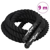 VidaXL Fr&acirc;nghie de lucru, negru, 9 m, 6,8 kg, poliester