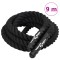 vidaXL Fr&acirc;nghie de luptă neagră, 9 m, 6,8 kg, poliester 94266