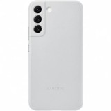 Husa de protectie Samsung Leather pentru Galaxy S22 PLUS, Light Gray