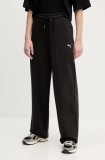Puma pantaloni de trening femei, culoarea negru, neted, 629774
