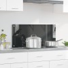 vidaXL Spate Bucătărie Gri &Icirc;nchis 90x40x0.6cm Sticlă Termorezistentă Protecție Perete Placare Bucătărie Interior