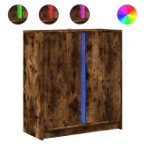 Cumpara ieftin Dulap cu LED, stejar fumuriu, 77x34x85 cm, lemn prelucrat