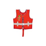 Vesta de inot pentru copii, ajustabila, 15&ndash;19 kg (2-3 ani), marimea S, rosie, cu imprimeu crocodil, Reer MySwimBuddy Swim Vest S, 66034 Children Safet