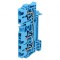 Termoconector de șine 2,5mm&sup2; 1 pistă 3 borne albastru Wemid