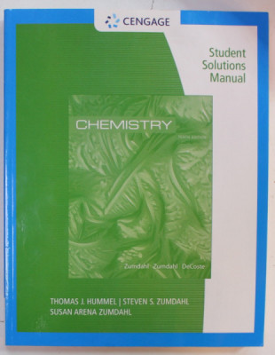 CHEMISTRY , STUDENT SOLUTIONS MANUAL by ZUMDAHL , ZUMDAHL , DeCOSTE , 2018 foto