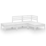 Set mobilier de gradina, 4 piese, alb, lemn masiv de pin